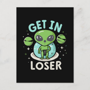Ga Weg Verliezer Alien UFO Grappig Briefkaart