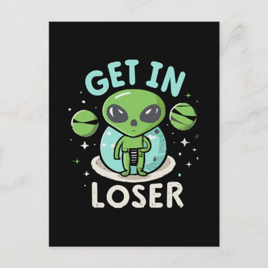 Ga Weg Verliezer Alien UFO Grappig Briefkaart (Voorkant)