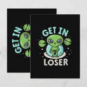 Ga Weg Verliezer Alien UFO Grappig Informatiekaartje (Voorkant / Achterkant)