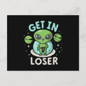Ga Weg Verliezer Alien UFO Grappig Informatiekaartje (Achterkant)