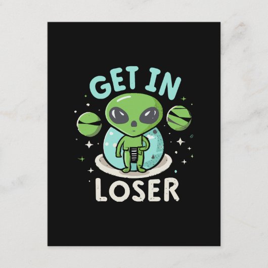 Ga Weg Verliezer Alien UFO Grappig Informatiekaartje (Voorkant)