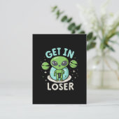 Ga Weg Verliezer Alien UFO Grappig Informatiekaartje (Staand voorkant)