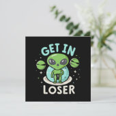 Ga Weg Verliezer Alien UFO Grappig Kaart (Staand voorkant)