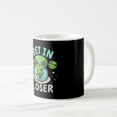 Ga Weg Verliezer Alien UFO Grappig Koffiemok (Voorkant rechts)