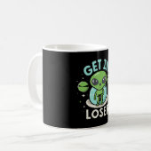 Ga Weg Verliezer Alien UFO Grappig Koffiemok (Voorkant links)
