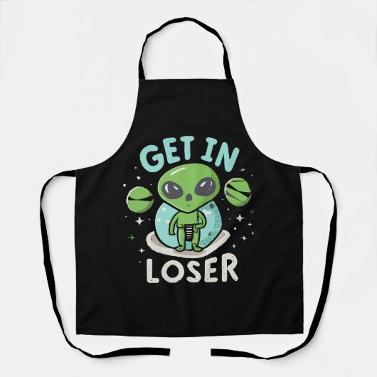 Ga Weg Verliezer Alien UFO Grappig Schort (Voorkant)