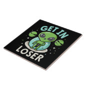 Ga Weg Verliezer Alien UFO Grappig Tegeltje (Zijkant)