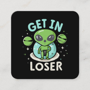 Ga Weg Verliezer Alien UFO Grappig Vierkante Visitekaartje