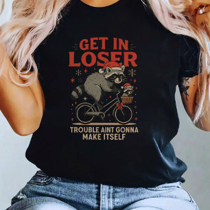 Ga Weg Verliezer – Grappige Wasbeer Kerst versie T-shirt