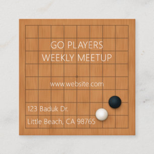 Ga Weiqi Baduk Groep Lichtbruin Vierkant Vierkante Visitekaartje