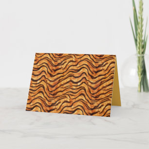 Ga wild met golvende tijgerstrepen oranje donkerbr kaart