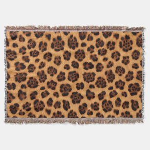 Ga wild met luipaardprint goud bruin oranje bontlo deken