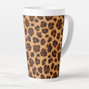 Ga wild met luipaardprint goud bruin oranje bontlo latte mok