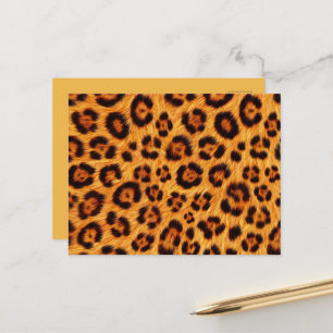 Ga wild met luipaardprint goud oranje amber bontlo briefkaart