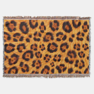 Ga wild met luipaardprint goud oranje amber bontlo deken