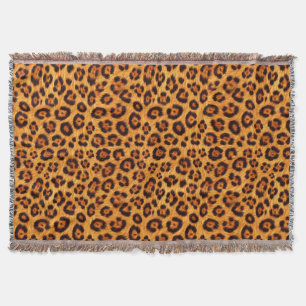 Ga wild met luipaardprint goud oranje amber bontlo deken