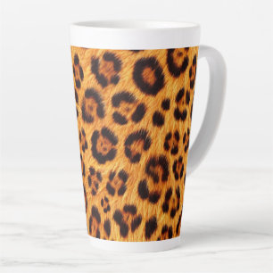 Ga wild met luipaardprint goud oranje amber bontlo latte mok