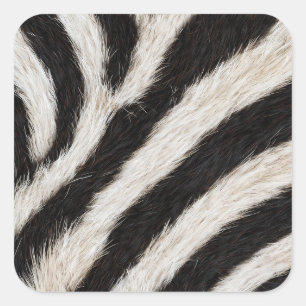 Ga wild met zebra strepen zwart wit nepbont look vierkante sticker