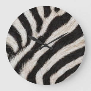 Ga wild zebra streep zwart wit nep bont look  grote klok