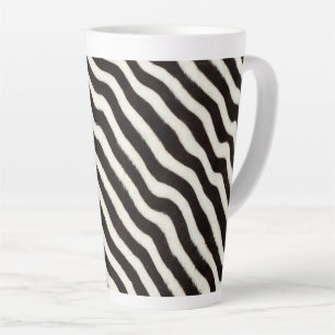 Ga wild zebra streep zwart wit nep bont look latte mok