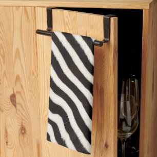 Ga wild zebra streep zwart wit nep bont look theedoek