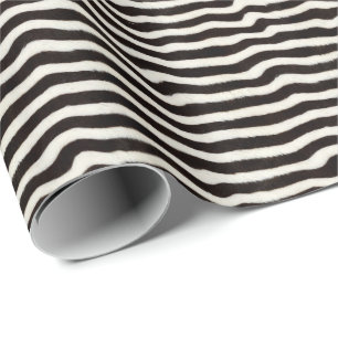 Ga wild zebra streep zwart wit nepbont look cadeaupapier