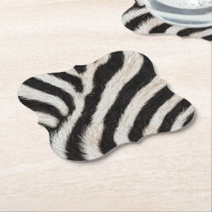 Ga wild zebra streep zwart wit nepbont look kartonnen onderzetters