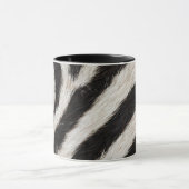 Ga wild zebra streep zwart wit nepbont look mok (Midden)