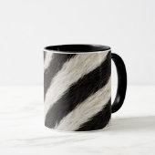 Ga wild zebra streep zwart wit nepbont look mok (Voorkant rechts)