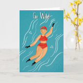 ga wild zwemmen denken aan je verjaardag kaart (Gele Bloem)