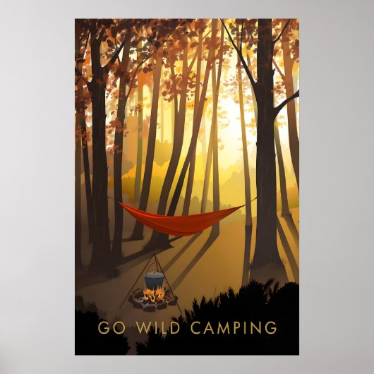 Ga Wilde Camping Reizen Poster (Voorkant)