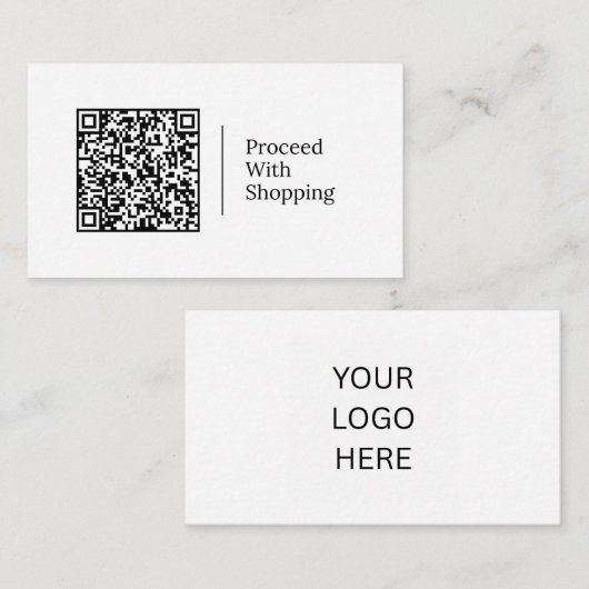 Ga Winkelen | Aanpasbare QR-code Logo Visitekaartje (Voorkant / Achterkant)