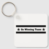 Ga Winnend Team Grappige Sporttypografie met Sterr Sleutelhanger (Voorkant)