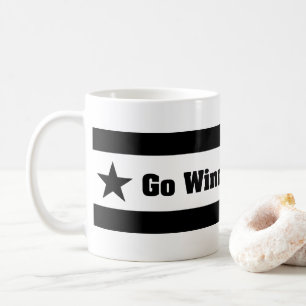 Ga Winnend Team Typografie Zwarte Sterren Koffiemok