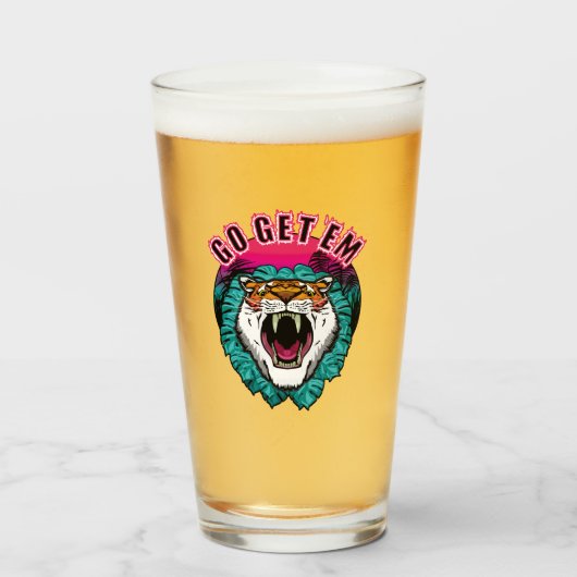Ga ze halen - Tiger Face Graphic Design Glas (Voorkant gevuld)