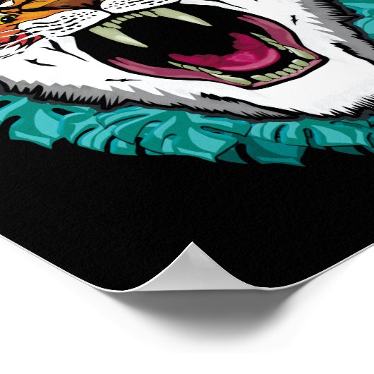 Ga ze halen - Tiger Face Graphic Design Poster (Hoek)