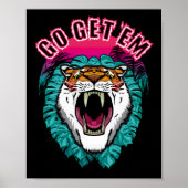 Ga ze halen - Tiger Face Graphic Design Poster (Voorkant)
