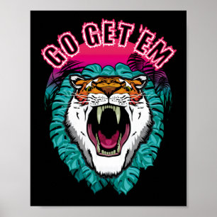 Ga ze halen - Tiger Face Graphic Design Poster