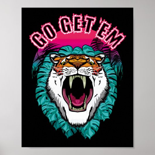 Ga ze halen - Tiger Face Graphic Design Poster (Voorkant)
