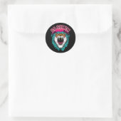 Ga ze halen - Tiger Face Graphic Design Ronde Sticker (Tas)