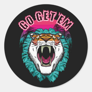 Ga ze halen - Tiger Face Graphic Design Ronde Sticker