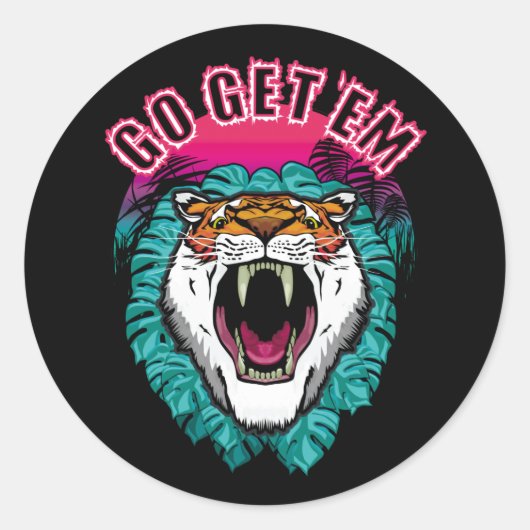 Ga ze halen - Tiger Face Graphic Design Ronde Sticker (Voorkant)