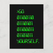 Ga zelf ( Binary Curse Word ) Briefkaart (Voorkant)