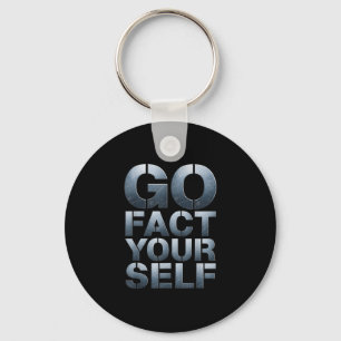 Ga zelf feiten controleren Leuke Slogan Wetenschap Sleutelhanger
