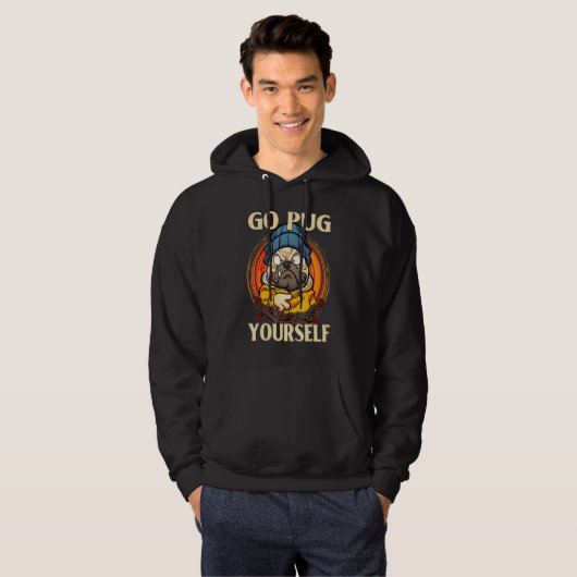 Ga zelf naar Pug Hoodie (Voorkant volledig)