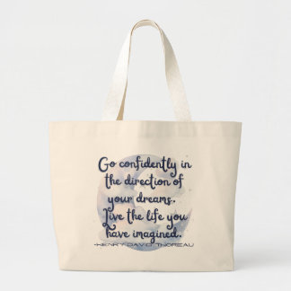 Ga zelfverzekerd waterfles grote tote bag