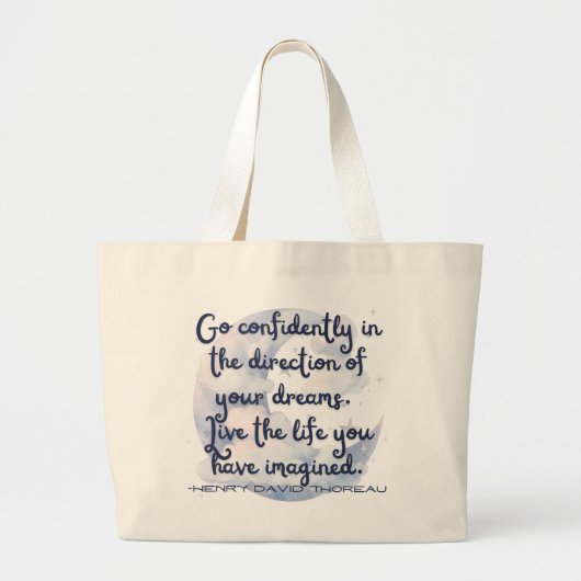Ga zelfverzekerd waterfles grote tote bag (Voorkant)