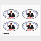 Ga zitten en hou je mond ovale sticker (Vel)