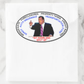 Ga zitten en hou je mond ovale sticker (Tas)