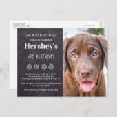 Ga zitten en speel persoonlijke puppy Dog Birthday Uitnodiging Briefkaart (Voorkant / Achterkant)